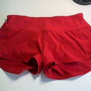 Lululemon size 4 red speed up shorts